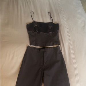 Maria Bianca Nero Gray-Purple Top & Pant Ensemble